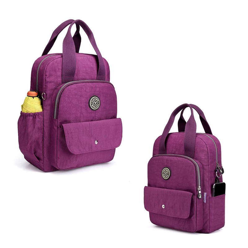 EVEOUT Women's Mini Backpack Multi-Pocket Travel Bag Nylon Casual Shoulder