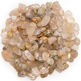 Hypnotic Gems Materials: 3 lbs Tumbled "AA" Grade Rutilated Quartz - XX Small - 0.25" to 0.75" Average - Bulk Natural Polished Gemstone Supplies for Wicca, Reiki, and Energy Crystal Healing