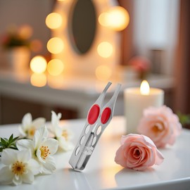 1Pc Silver Stainless Steel Tweezer with LED Light for Precision Hair Removal Makeup Tool Eyebrow Eyelash Tweezers,lash Trimmer,Round Trimmer,Brow Tools,Hair Tweezers,Ingrown for Tweeze Women's