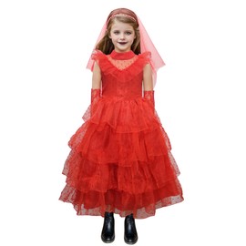 keaiyouhuo Girls Red Christmas Costumes dress for Kids Christmas Pageant dress Party Cosplay Dress Up 3-12Y