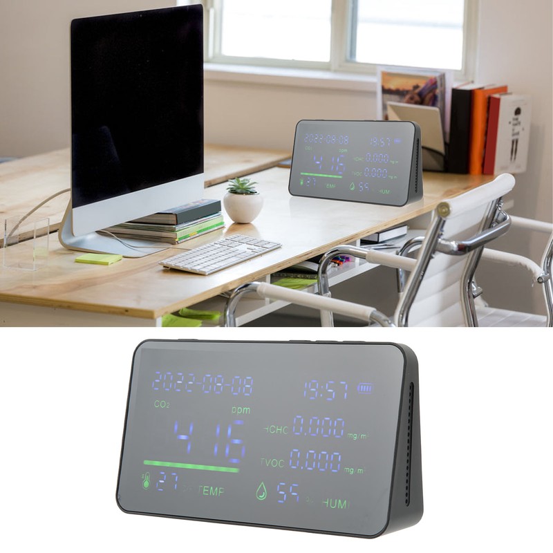 CO2 Detector ABS and Electronic TVOC Sensor Components Digital Temperature