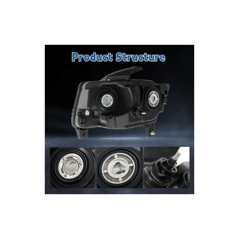 Silscvtt Conjunto de faros delanteros de repuesto para Compass 2011-2017,