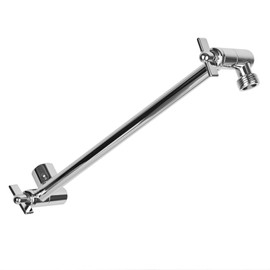 OFFO Shower Head Extension Arm, 11 in Shower Extension Arm with Locking Nut, Adjustable Height and Angle Shower Arm, Universal G1/2 Connector for Fixed and Handheld ShowerHead, Chrome