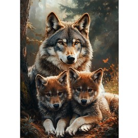DOMROM Wolf Diamond Painting, Animal Diamond Painting for Adults and Children, Diamond Painting Set, Diamond Painting Kit, Diamond Art, Adults for Home, Wall Decor, 30 x 40 cm