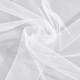 OLYCRAFT 2x1.6m White Tulle Fabrics 0.15mm Mesh Fabric Slightly Stretchy Mesh Bolt Net Chinlon Tulle for Gift Wrapping DIY Sewing Crafts Wedding Party Decorations