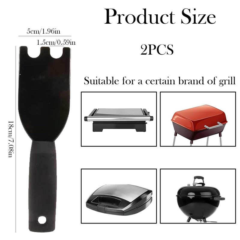DtgEcd 2 Pack Grill Scraper, Heat-Resistant Nylon Spatula for Indoor