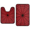 Bathroom Rug Sets 2 Piece Red Web Microfiber Non Slip