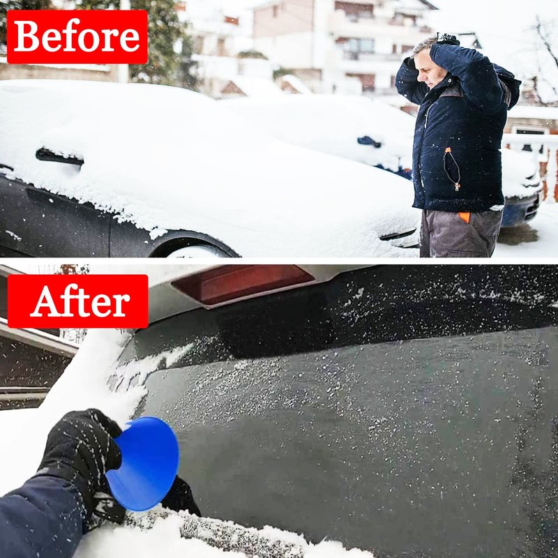 4 Pack Magical Ice Scraper, Round Snow Scraper for Car
