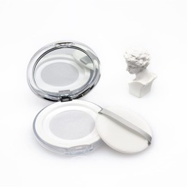 Itisyou Cosmetics Case, Powder Case, Makeup Container, Makeup, Divided Carry, Sponge Puff Cosmetic Refill Container, Makeup Sponge Case, Powder Container, Silver)