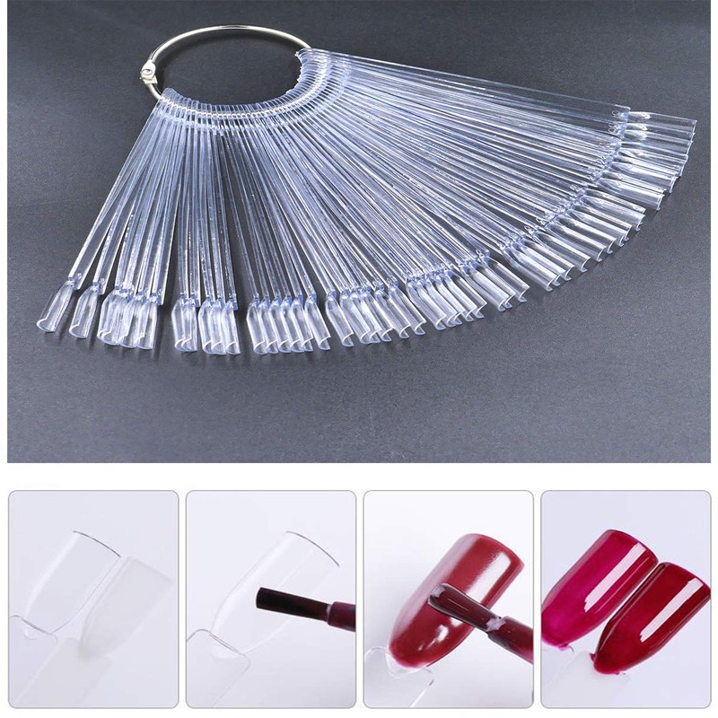 KRISMYA Set of 4 Total 200 Pcs Clear Nail Swatches