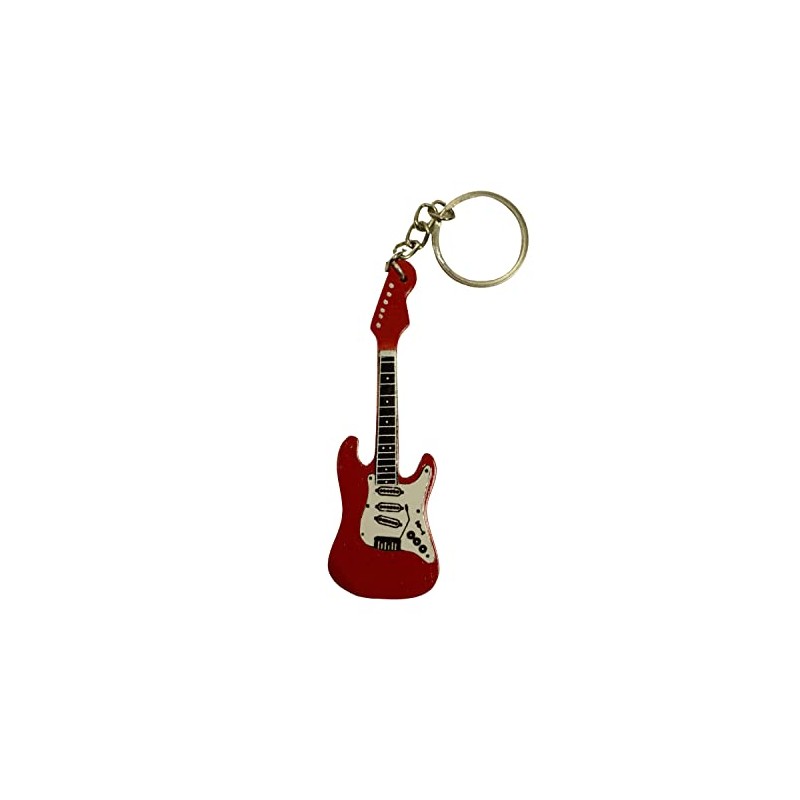 FTWDesign Electric Guitar Keyring in Red, red