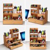 Vikmyer Wooden Pencil Holder, Desk Organiser, Multifunctional Desktop Stationery, Pen