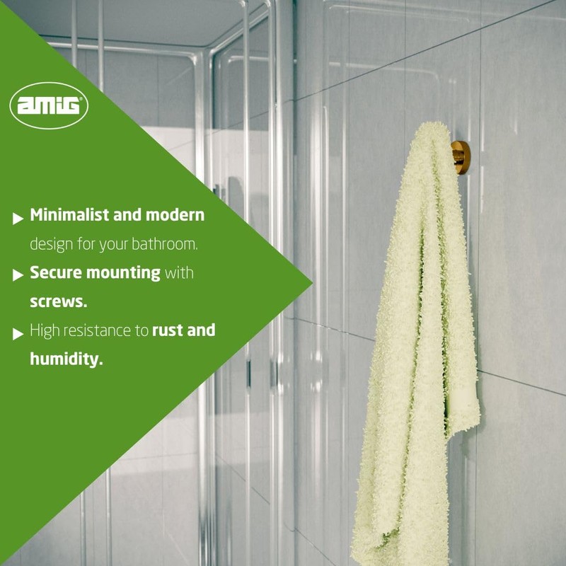 Amig - Bathroom Towel Hook Mod. Gorliz-5 | Wall-Mounted Towel