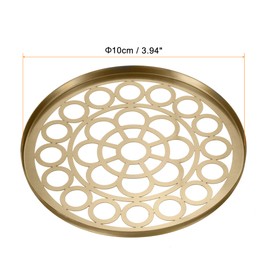 PATIKIL 3.9 Inch Flower Frog Lid, Metal Round Flower Vase Insert Arranger Window Grill Pattern for Arrangement Plant Fixation, Gold Tone