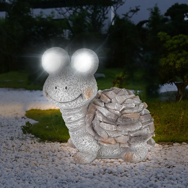 Outdoor Solar Powered Figurine Decorative Light Resin Tortoise Ornament for
