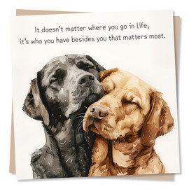 Adorable Dogs Anniversary Card, Birthday Card, Or Thank You Card For Loved One or Friend - It's Who You Have Besides You That Matters Most - Card For Husband, Wife, Boyfriend, Girlfriend, Partner