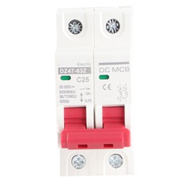 DC Circuit Breaker 2P 6000A Breaking Capacity DIN Rail Installation Photovoltaic Protection Air Switch 25A DC500V