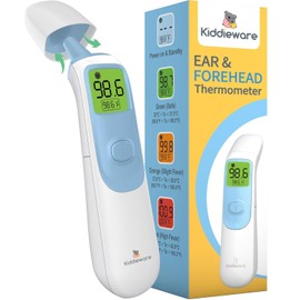 Kiddieware Ear and Forehead Baby Thermometer for Infants to Adults Termometro Digital Baby Stuff Instant Read Ear Thermometer for Kids or Touchless Forehead Thermometer