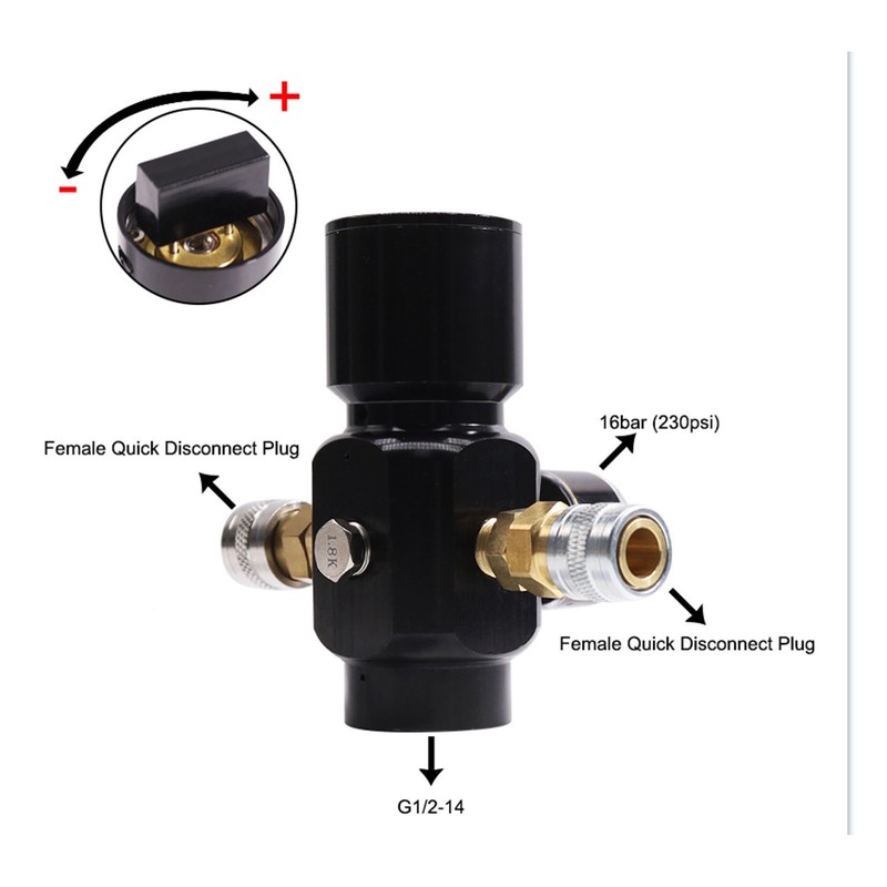 CO2 Mini Regulator Aluminum Alloy Brass Stainless Steel 8mm Dual