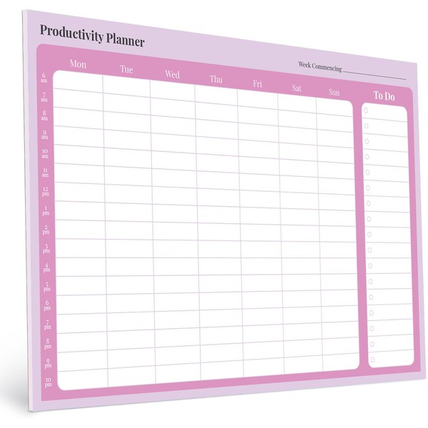 Weekly Time Management Planner - Perfect for Home, Office, Study/Revision