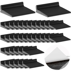 Pangda 50 Pcs Door Corner Seal, Self Adhesive Frame Door Corner Seals Raised Behind Weatherstripping for Noise Isolation and Weather Protection(Black)