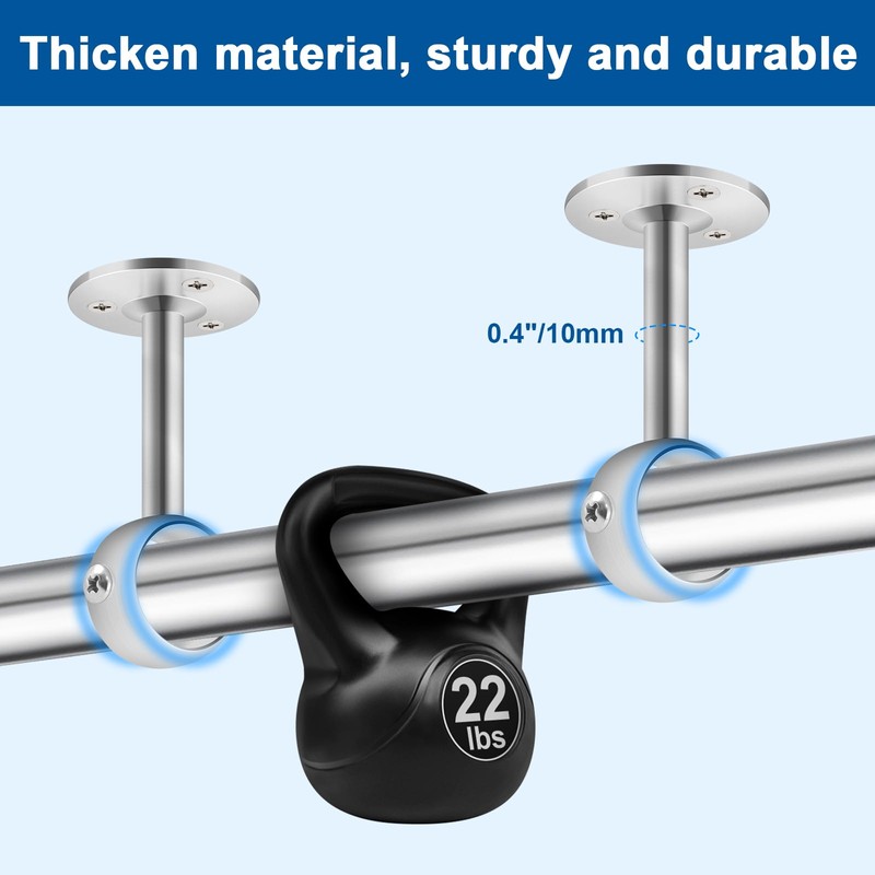 TOKPLNU Ceiling Curtain Rod Bracket, Heavy Duty Curtain Rod Holder