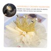 Ipetboom 3pcs Children's Crown Barrette Birthday Glitter Babies Hair Clips