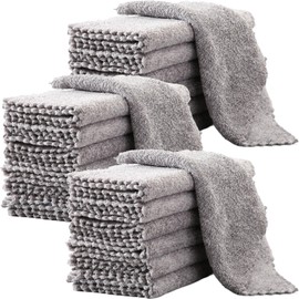 20 Pack Kitchen Dish Cloths Super Absorbent Coral Fleece Dish Cloths, Reusable Washable Fast Drying Rags, Nonstick Oil Microfiber Lint-Free Kitchen Cleaning Towels for Furniture Car Tea Bowl 10 x 10"