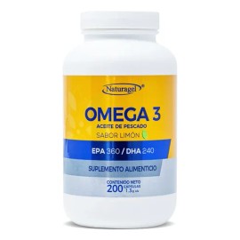Omega 3 Epa 360 / Dha 240 | 200 Cápsulas | Naturagel Sabor Sin sabor
