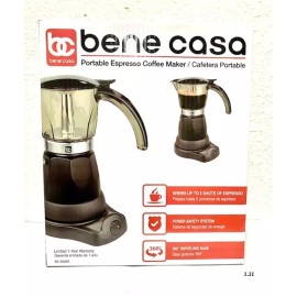 Bene Casa ELECTRIC CUBAN ESPRE COFFEE MAKER-CAFETERA ELECTRICA CUBANA ( 3-6 Cups)(Black)
