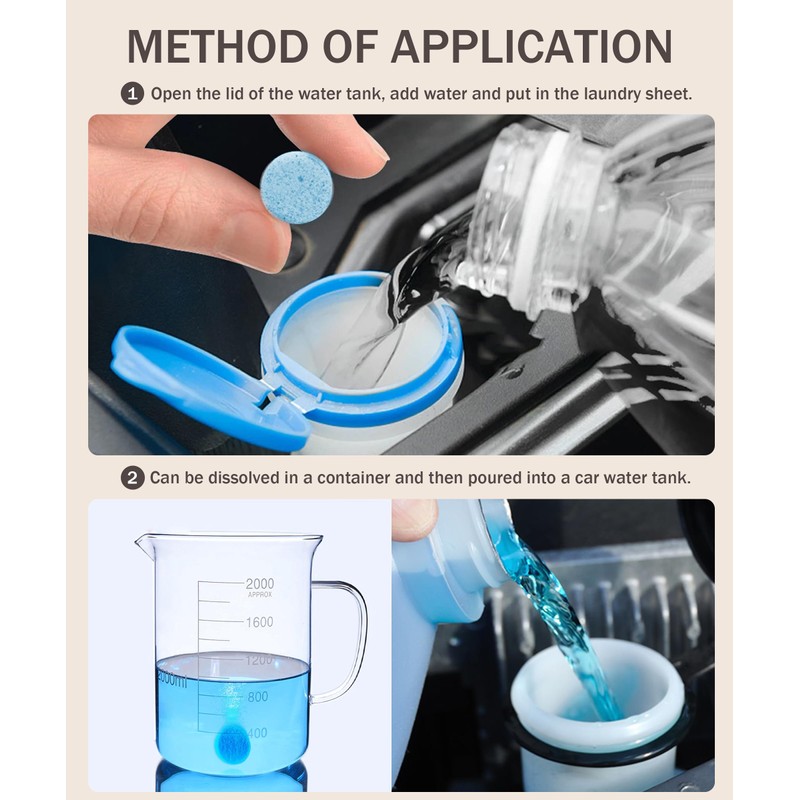 bylikeho 50PCS Windshield Washer Fluid,Windshield Wiper Fluid,Car Accessories Wiper Fluid