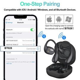 Wireless Earbuds For Honor 400 / Honor 400 Lite/honor 400 Pro – Bluetooth 5.4 Earphones With Ear Hooks, HiFi Stereo, Noise Reduction, IPX5 Waterproof, Built-in Mic, Fast Charging Case