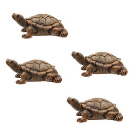 MIPIACE Pack of 4 Turtle Figurine Turtle Decorative Resin Figures Weatherproof Turtle Ornament 7 cm Long Decorative Garden Turtle Garden for Flower Pot Pond Yard Balcony Gifts