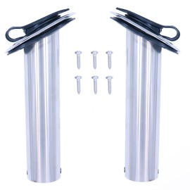 2X ZONADA Heavy Duty Stainless Steel 316 Fishing Rod Holders, Marine Grade, Flush Mount Fishing Rod Pole Holders, 30 Degree