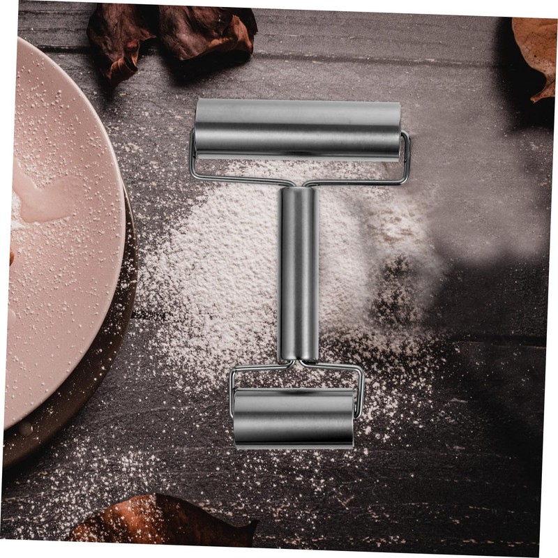 BIUDECO 2Pcs Stainless Steel Rolling Pin Ergonomic Dough Roller for