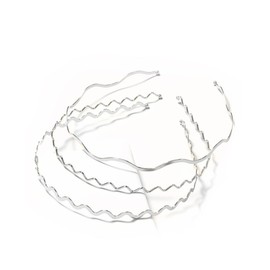 Pack of 3 Metal Hair Bands, Women's Wave Headband Headband, Non-Slip Headbands, Headwear, Hair Accessories for Daily Wear, Outdoor Sports, Yoga, Mixed Silver