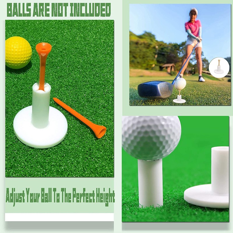 Golf Rubber Tees Driving Range Set, Durable Golf Tee Holder