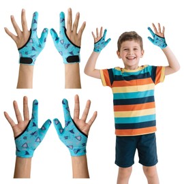 4pcs Thumb Sucking Guard Gloves Kids Anti Thumb Sucking Glove Chewy Compression Thumb Sucking Stop Nail Biting Finger Biting Glove for Kids Thumb Guard for Ages 5-12