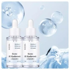 Raviel [속당김앰플] 수분장벽케어 피지조절 라비엘 바이옴 8X 히알루론산 앰플 30ml 2개 [Inner Moisture Ampoule] Moisture Barrier Care Sebum Control Labiel Biome 8X Hyaluronic Acid Ampoule 30ml 2 Pieces