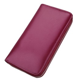 Alkenred Women Wallets Leather Credit Card Holder For Women Pocket Organizer Purse RFID Multi Carrier Big Lots Card Case (purple)