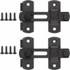 2 Packs Barn Door Latches，2.75” x 2.02” Matte Black Stainless