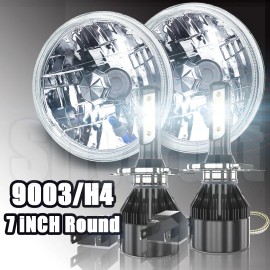 AQJ For Nissan Patrol Y60 7 inch Round LED Headlight High Low Beam Super bright