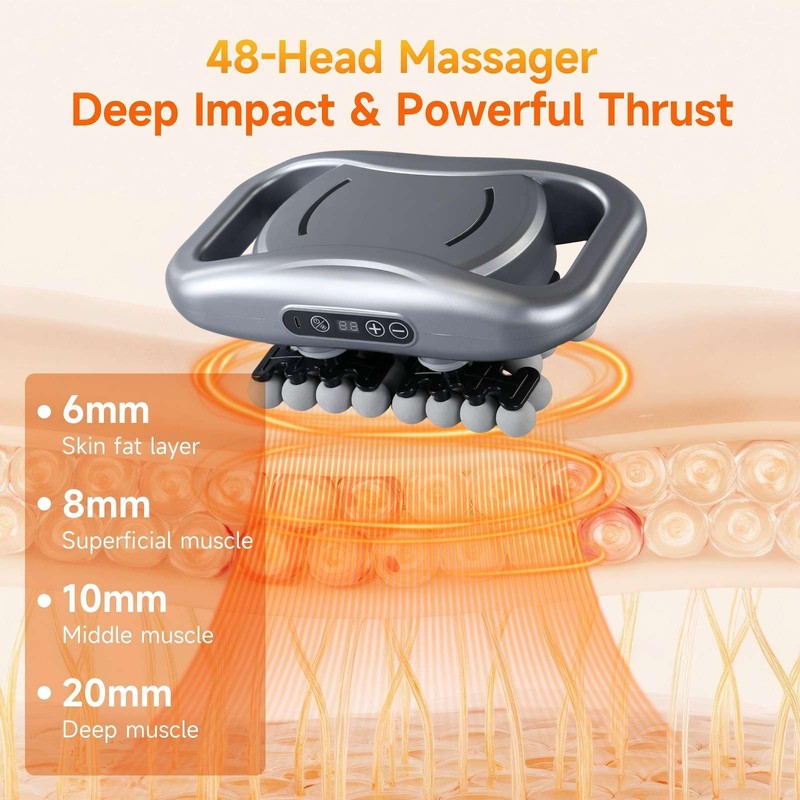 48-Head Massage Gun Set, Deep Tissue Percussion Massager with 9