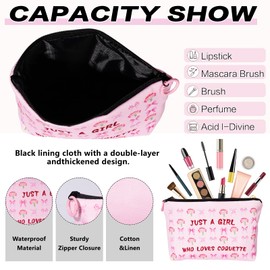 SportsLiking Coquette Bow Gift Set – Pink Bow Makeup Bag Set Coquette Accessories & Gifts for Women