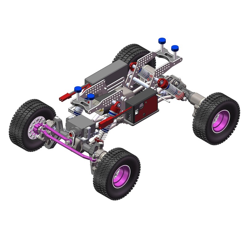 TCRC GR5 Titanium LCG Chassis Kit Frame Rail for Redcat