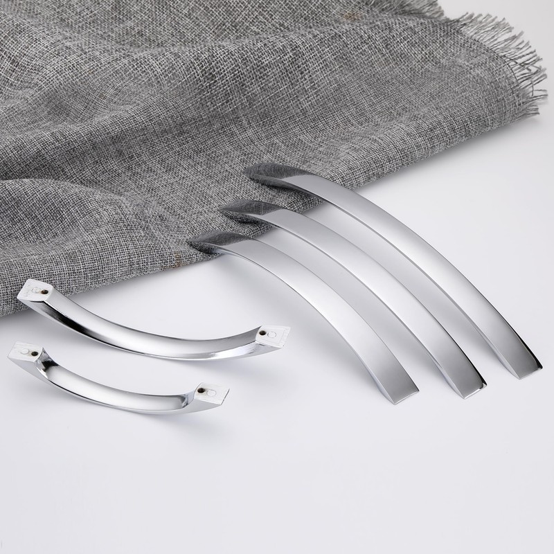 SYZOW Cabinet Arch Pull - Chrome Furniture Handle, 6 Pack