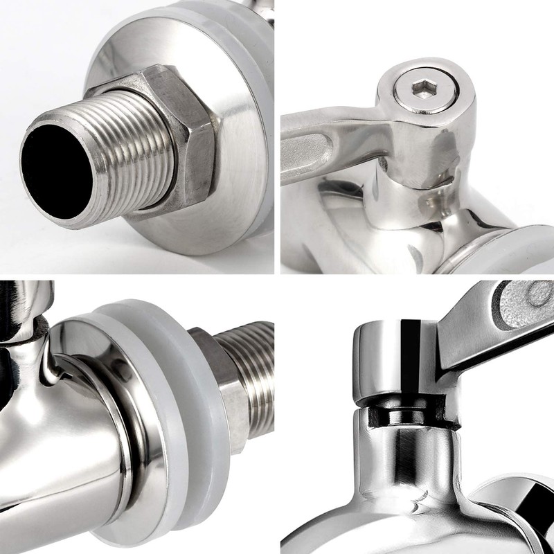 Oak Leaf Replacement Spigot for Beverage Dispenser, Stainless Steel Spigot