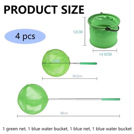 4-Piece Set Fishing Net, Kids Fishing Net, Pond Net, Fishing Nets For Kids, Fishing Nets, For Catching Crabbing Bugs Insects Bird Playing Beach Ponds Pool Outdoor Telescopic Catching Net