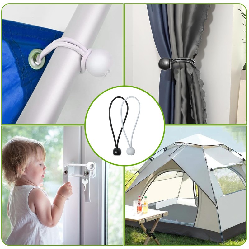 60 Pcs Bungee Cord with Balls, 6 Inch Heavy Duty