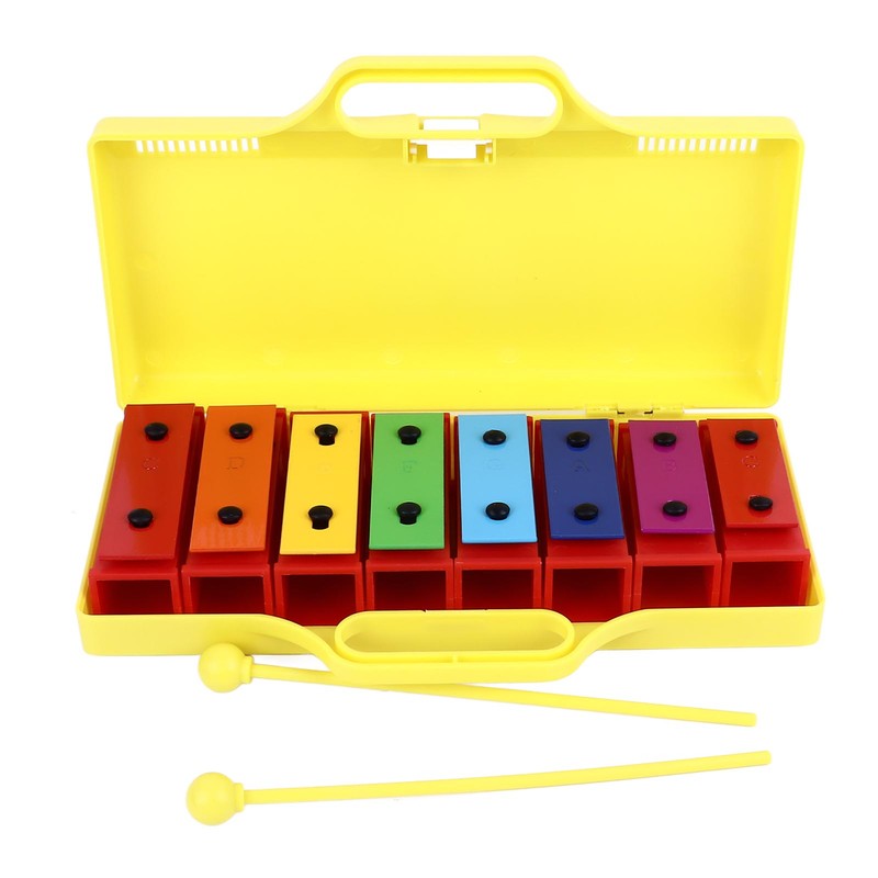 8 Notes Xylophone Colorful Educational Glockenspiel Xylophone Instrument with 2